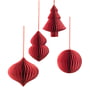 Broste Copenhagen - Christmas Mix Pendentif décoratif, Ø 9 x H 10 cm, pompeian red (set de 4)