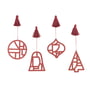 Broste Copenhagen - Christmas Fili Pendentif décoratif, Ø 8 cm, pompeian red (set de 4)