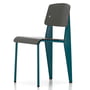 Vitra - Prouvé Standard SP Chair , Bleu Dynastie (lisse) / Basalte, Patins en feutre (sol dur)