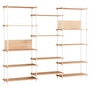 Moebe - Shelving System, Tall Triple, chêne huilé / blanc