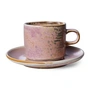 HKliving - Chef Ceramics Tasse avec soucoupe, 220 ml, rustic pink