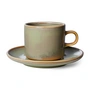 HKliving - Chef Ceramics Tasse avec soucoupe, 220 ml, moss green