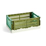 Hay - Colour Crate Mix Panier S, 26,5 x 17 cm, olive / dark mint , recycled