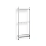 HAY - Pier System 1041, Étagère sur pied avec étagère grillagée, H 209 x 82 cm, blanc / aluminium