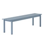 Muuto - Linear Steel Banc Outdoor, 170 cm, bleu clair