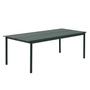 Muuto - Linear Steel Outdoor Table de jardin, 220 x 90 cm, vert foncé