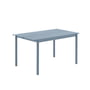 Muuto - Linear Steel Outdoor Table de jardin, 140 x 75 cm, bleu clair