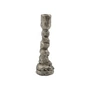 House Doctor - Bougeoir en raku, H 25 cm, argent antique