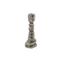 House Doctor - Bougeoir en raku, H 20 cm, argent antique