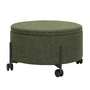 Hübsch Interior - Contain Pouf avec roulettes large Ø 66 x 37 cm, vert