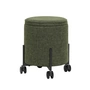 Hübsch Interior - Contain Pouf avec roulettes small Ø 42 x 46 cm, vert