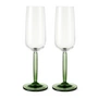 Kähler Design - Hammershøi Flûte à champagne, 240 ml (lot de 2), vert