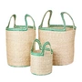 Broste Copenhagen - Lykke Corbeille, natural / jelly green (set de 3)