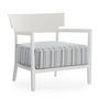 Kartell - Cara Outdoor Fauteuil, structure blanc mat / housse vert rayé