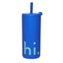 Design Letters - Hi Travel Gobelet à paille, 0.5 l, cobalt blue