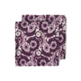 HKliving - Serviettes de table en coton, 30 x 30 cm, floral bordeaux (lot de 2)