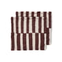 HKliving - Serviettes de table en coton, 30 x 30 cm, striped burgundy (lot de 2)