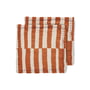 HKliving - Serviettes de table en coton, 30 x 30 cm, striped tangerine (lot de 2)