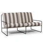 Ferm Living - Desert Stripe Outdoor Canapé 2 places - Noir / chocolat