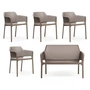 Nardi - Net Banc + 4x Net Chaise avec accoudoirs, tortora