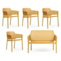 Nardi - Net Banc + 4x Net Chaise avec accoudoirs, senape