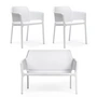 Nardi - Net Banc + 2x Net Chaise avec accoudoirs, blanc