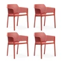 Nardi - Net - Chaise avec accoudoirs 4 x, corail