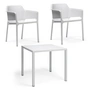 Nardi - Net chaise avec accoudoirs (2x) + Cube table 80, blanc