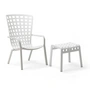 Nardi - Folio fauteuil d'extérieur inclinable + Poggio tabouret, bianco