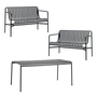 HAY - Palissade Table + 2x Dining Bench, anthracite