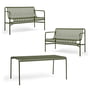 Hay - Palissade Table + 2x Dining Bench, olive