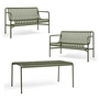 HAY - Palissade Table + 2x Dining Bench, olive