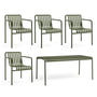 Hay - Palissade Table + 4x Dining Armchair, olive
