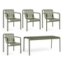 HAY - Palissade Table + 4x Dining Armchair, olive