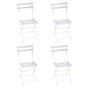Fermob - Bistro Chaise pliante en métal, blanc coton (lot de 4)