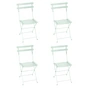 Fermob - Bistro Chaise pliante en métal, menthe verte (lot de 4)