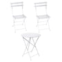 Fermob - Bistro Table pliante + 2 chaises pliantes, blanc coton