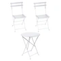 Fermob - Bistro Table pliante + 2 chaises pliantes, blanc coton