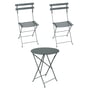 Fermob - Bistro Table pliante + 2 chaises pliantes, gris orageux