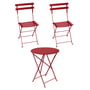 Fermob - Bistro Table pliante + 2 chaises pliantes, coquelicot