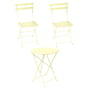 Fermob - Bistro Table pliante + 2 chaises pliantes, sorbet citron