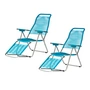 Fiam - Chaise longue Spaghetti , structure aluminium / toile pétrole (lot de 2)