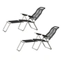 Fiam - Chaise longue Spaghetti , structure aluminium / toile noire (lot de 2)