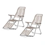 Fiam - Chaise longue Spaghetti , structure aluminium / toile taupe (lot de 2)
