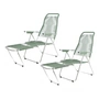 Fiam - Chaise longue Spaghetti , structure aluminium / revêtement sauge (lot de 2)