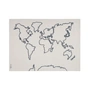Lorena Canals - Tapisserie, carte du monde, 160 x 120 cm, naturel / noir