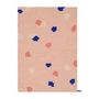 myfelt - Terra Rose Tapis de boules de feutre, 180 x 260 cm, rose / corail / blanc / bleu cobalt