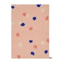 myfelt - Terra Rose Tapis de boules de feutre, 140 x 200 cm, rose / corail / blanc / bleu cobalt