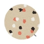 myfelt - Terra Sand Tapis de boules de feutre, Ø 140 cm, beige / blanc / corail / anthracite