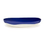 Serax - Feast Plat de service, Ø 36 cm de profondeur, bleu foncé / blanc à pois